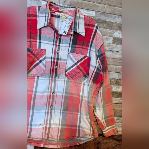 Boho Southwestern Bull W Roses Upcycled Dip Dye Bleached Flannel Shirt - Picture 13 of 15